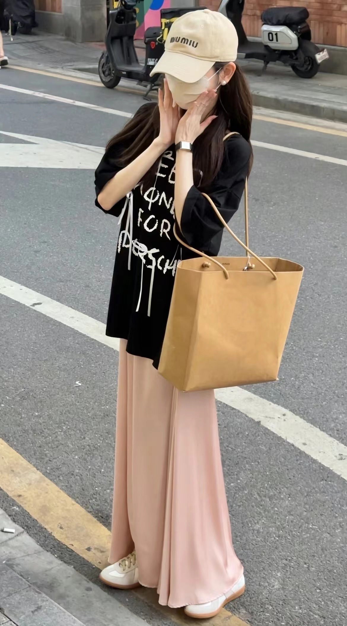 Letter Bow T-Shirt and Satin Skirt Set - Image 2