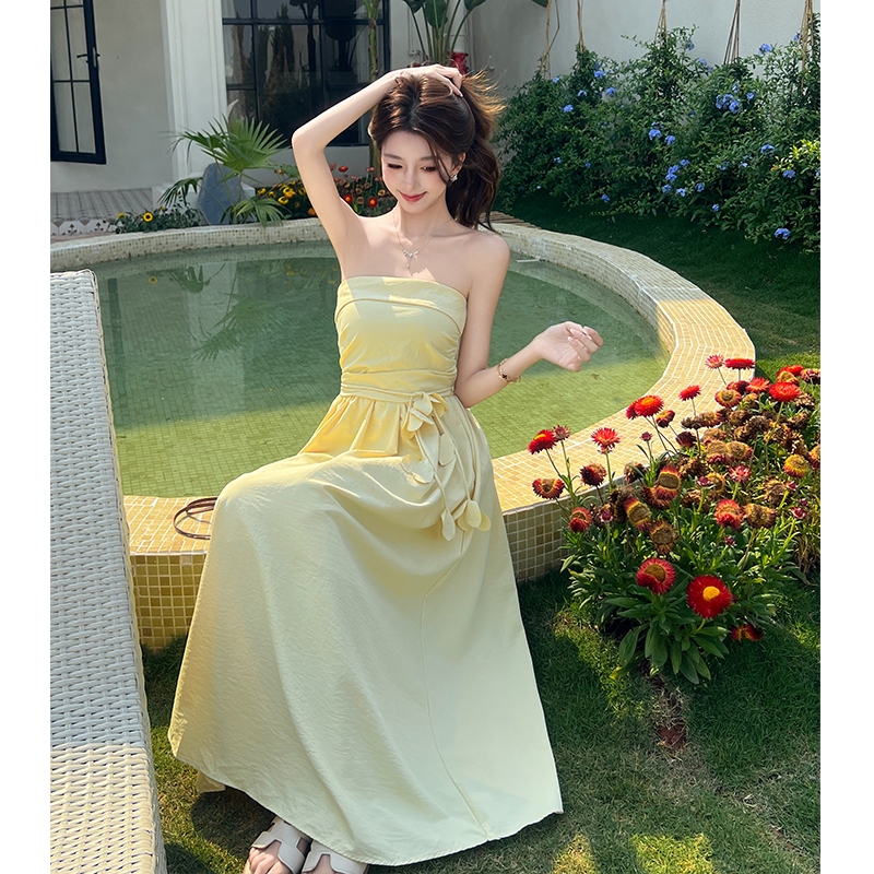 2025 Summer Strapless French Style A-Line Dress for Women - Image 4