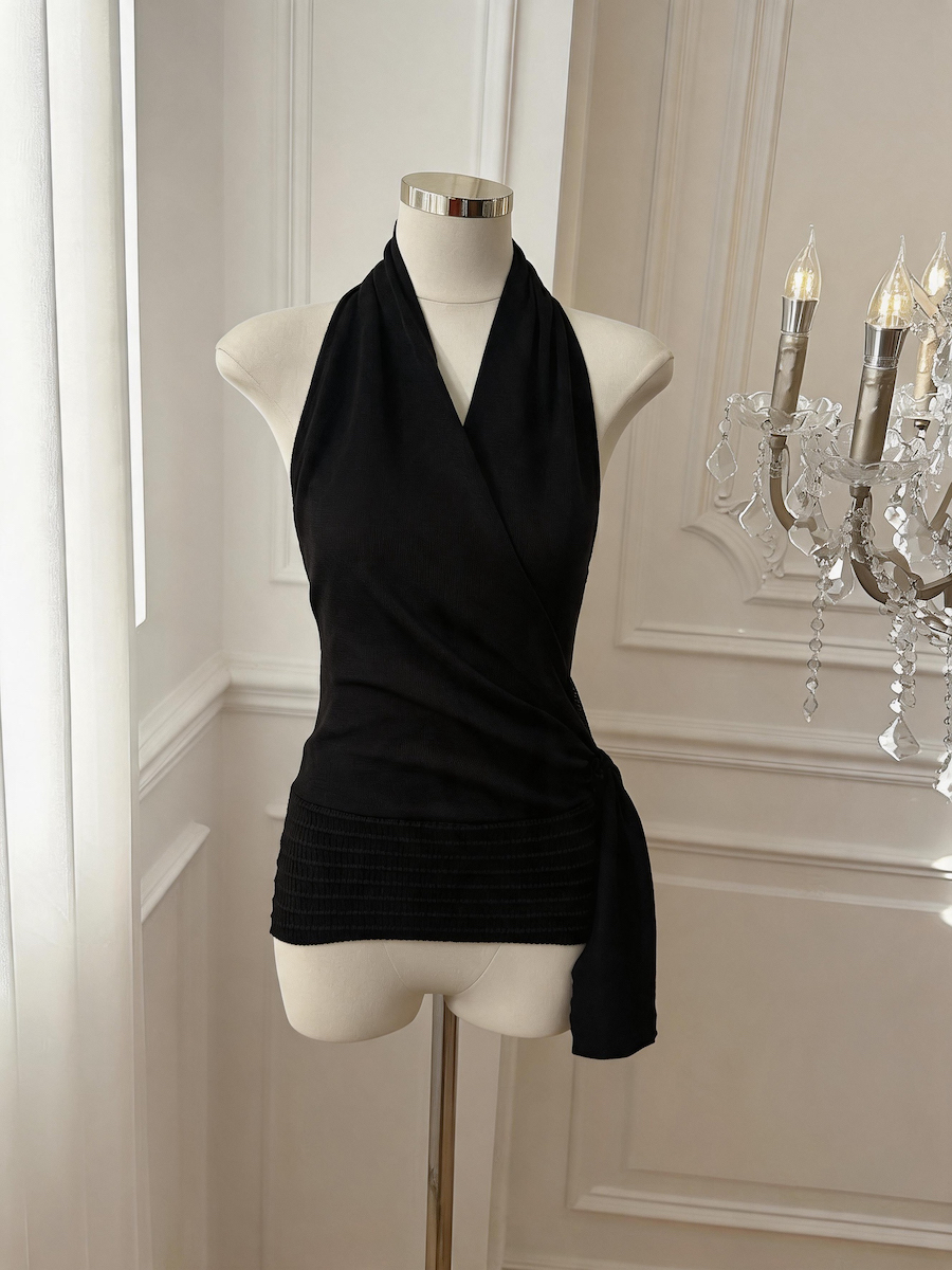 Women's Irregular Halter Cami Top Summer Dopamine Thai Style Beach Outerwear - Image 4
