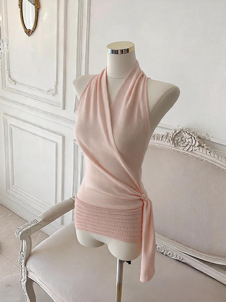Women's Irregular Halter Cami Top Summer Sleeveless V-Neck Knit Camisole - Image 4
