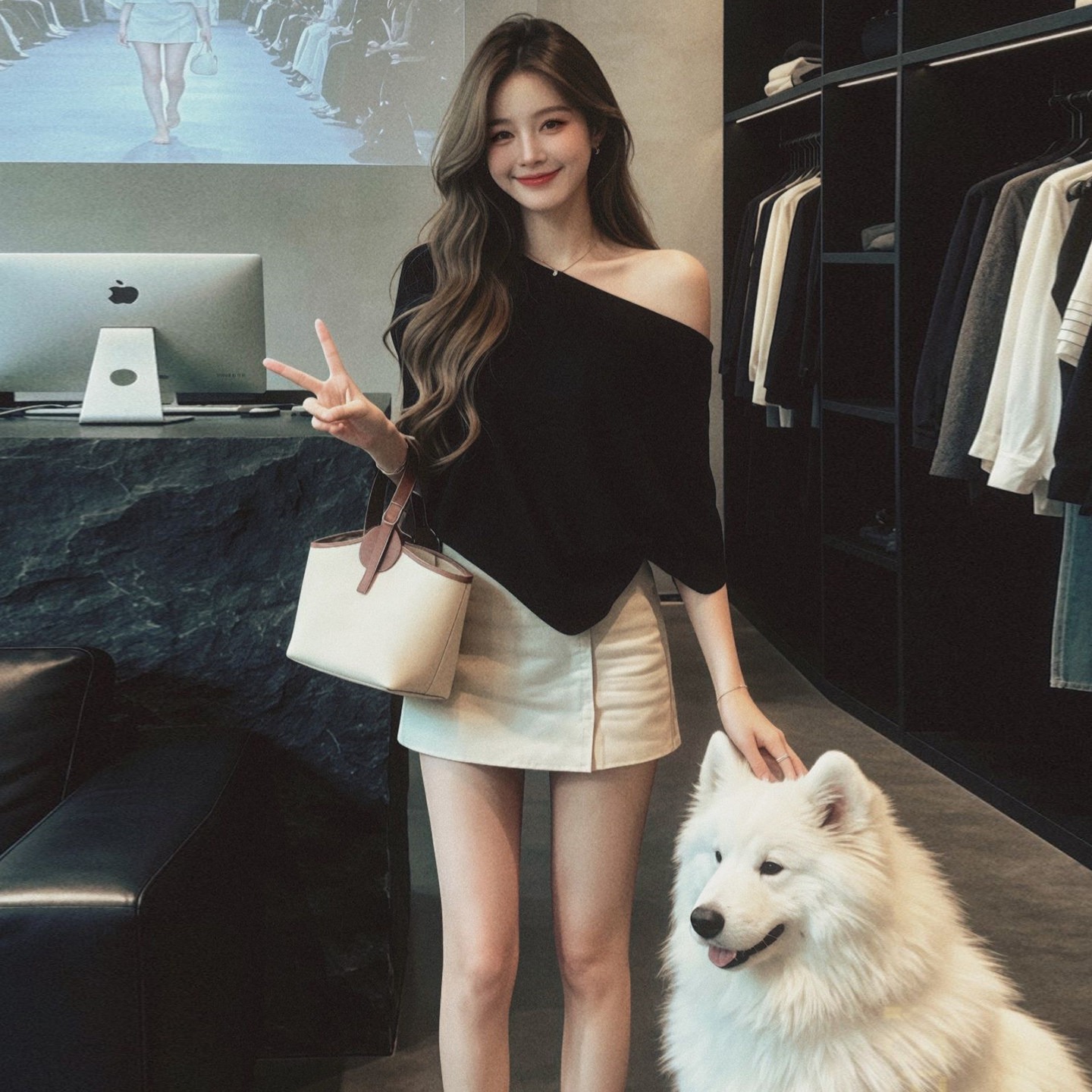 Black Sleeveless Loose Asymmetric Neck Irregular T-Shirt for Women 2026 Summer Casual - Image 5